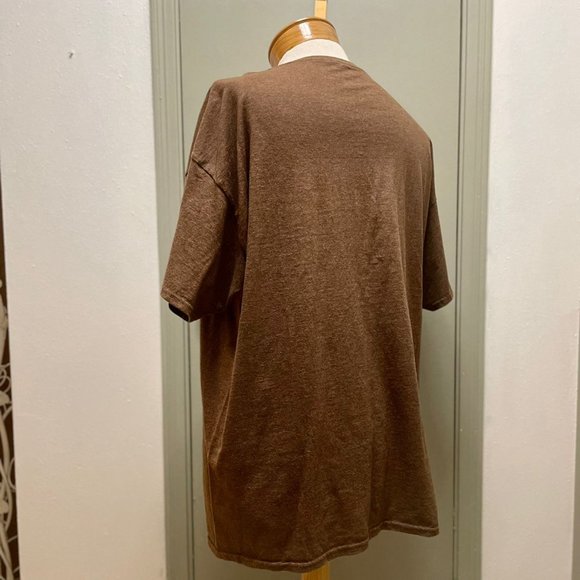 Fruit & Loom Brown Basic T Shirt Size 2XL EUC - Picture 2 of 5